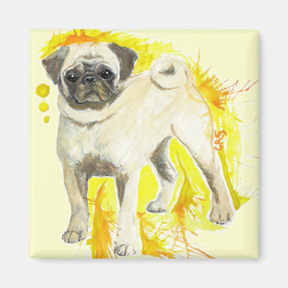 Watercolor Pug Art Magnet