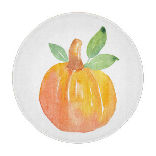 Watercolor Pumpkin 2 Cutting Board