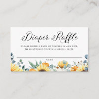 Watercolor Pumpkin and Sunflower Diaper Raffle