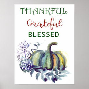 Watercolor Pumpkin Art Print Poster