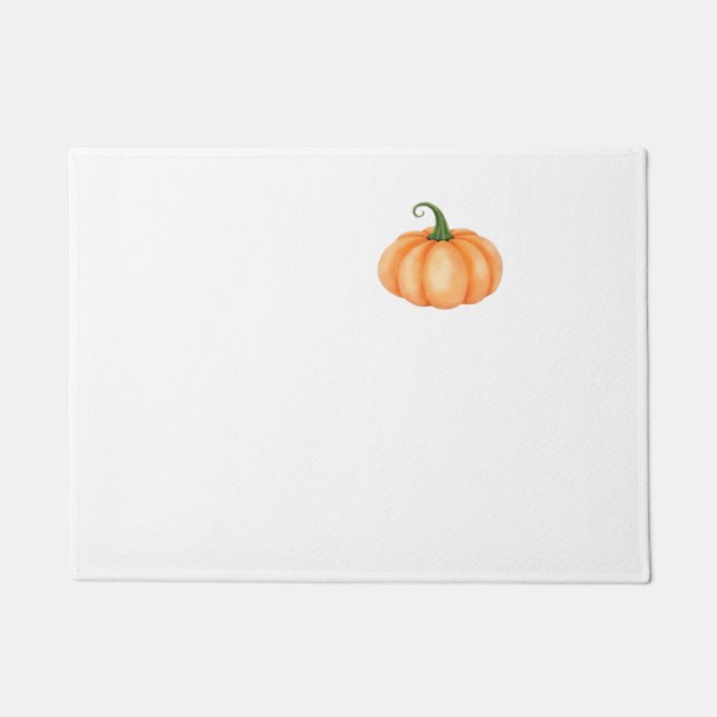 Watercolor Pumpkin – Autumn and Halloween Design O Doormat (Front)