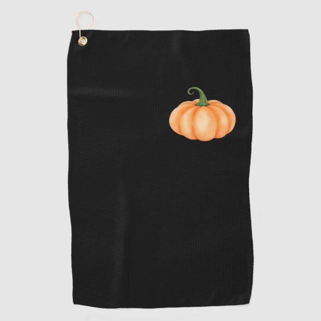 Watercolor Pumpkin – Autumn and Halloween Design O Golf Towel (Front)