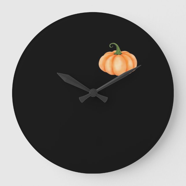Watercolor Pumpkin – Autumn and Halloween Design O Large Clock (Front)