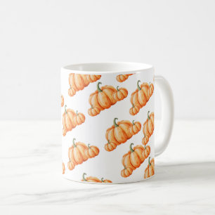Watercolor Pumpkin Autumn Pattern Coffee Mug