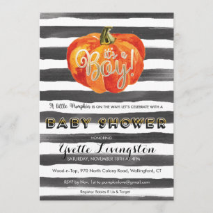 Watercolor Pumpkin Baby Shower Invitation