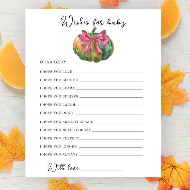 Watercolor pumpkin baby shower - wishes for baby (Creator Uploaded)
