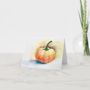 Watercolor Pumpkin Blank Note Card