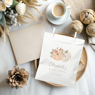 Watercolor Pumpkin Boho Fall Floral Bridal Shower Favour Bags