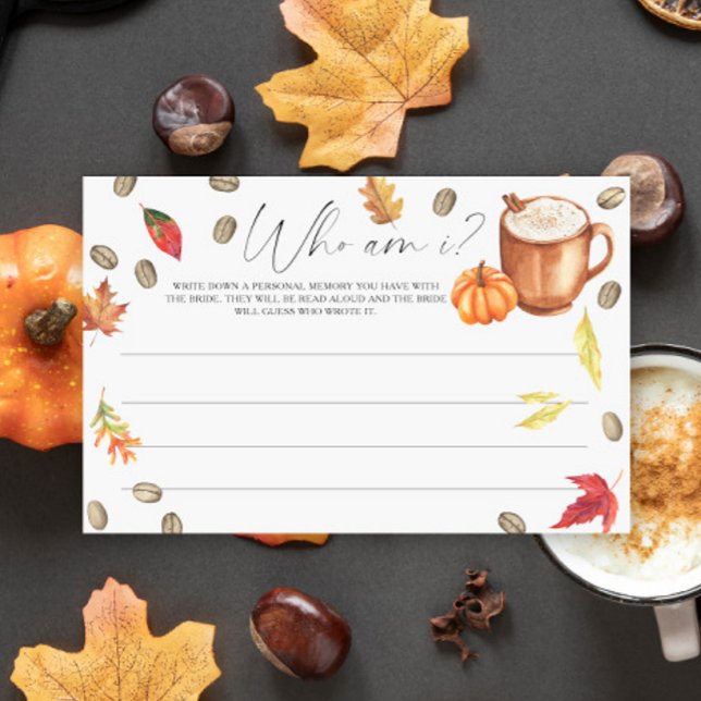 Watercolor Pumpkin Coffee Who am I game Stationery (Creator Uploaded)