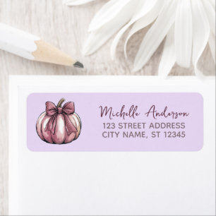 Watercolor Pumpkin Coquette Bow Return Address