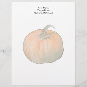 Watercolor Pumpkin Custom Letterhead