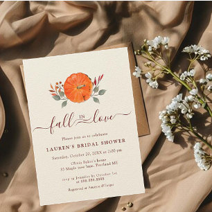 Watercolor Pumpkin Fall Bridal Shower Invitation