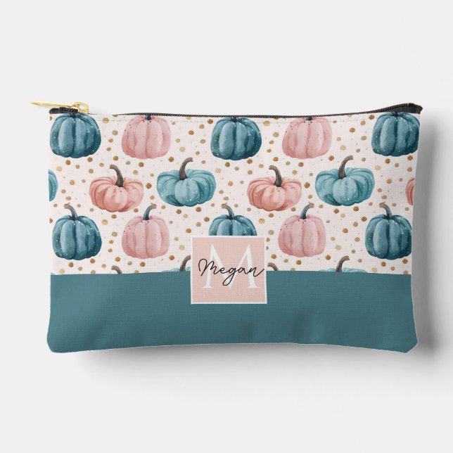 Watercolor Pumpkin Fall Pattern  Accessory Pouch (Front)