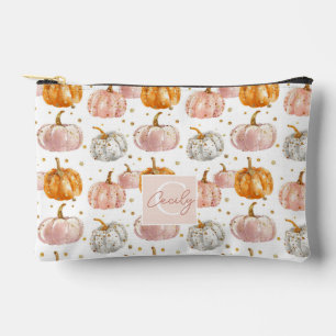Watercolor Pumpkin Fall Pattern Accessory Pouch