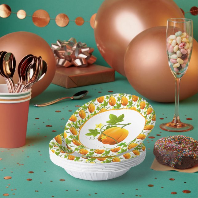 Watercolor Pumpkin Fall Season / Thanksgiving  Paper Plate (Multi)