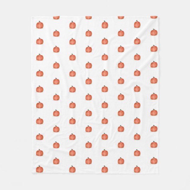Watercolor Pumpkin  Fleece Blanket (Front)