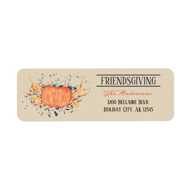 Watercolor Pumpkin Friendsgiving (Front)