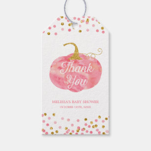 Watercolor Pumpkin Glitter Fall Thank You Favour Gift Tags