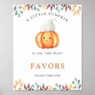Watercolor Pumpkin in hat - Favours Poster