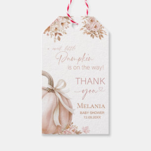 Watercolor Pumpkin is on the way baby shower Gift Tags