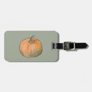 Watercolor Pumpkin Luggage Tag
