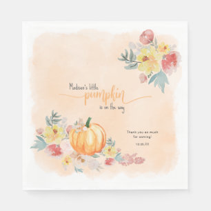 Watercolor Pumpkin neutral baby shower Napkin