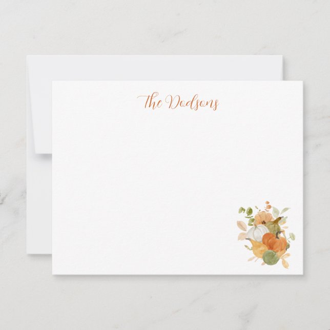 Watercolor Pumpkin Notecards (Front)