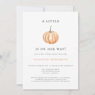 Watercolor Pumpkin Orange Baby Shower Invitation