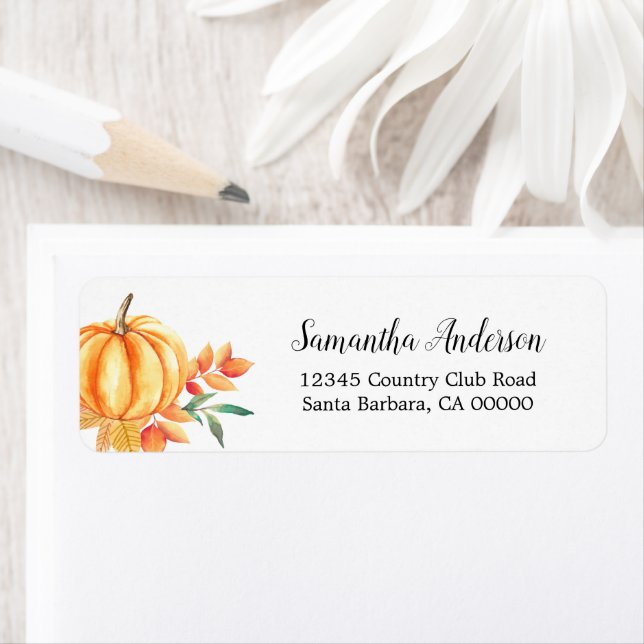 Watercolor Pumpkin Orange Fall Leaves (Insitu)