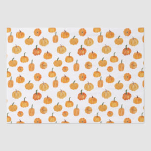 Watercolor Pumpkin Orange Pattern Tissue Paper