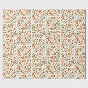 Watercolor Pumpkin Patch Autumn Halloween Wrapping Paper