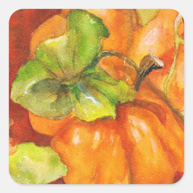 Watercolor Pumpkin Patch  Square Sticker (Front)