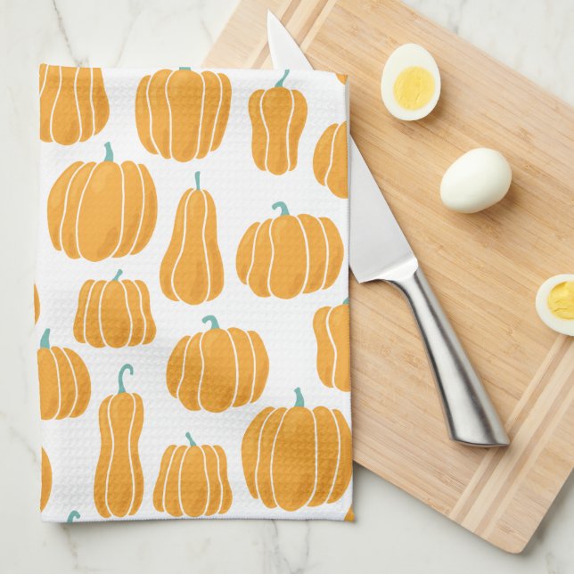 Watercolor Pumpkin Patch Tea Towel (Quarter Fold)