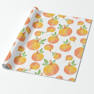 Watercolor Pumpkin Pattern 3 Wrapping Paper