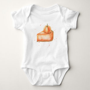 Watercolor pumpkin pie baby bodysuit