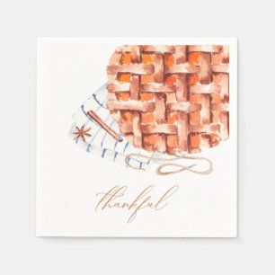 Watercolor Pumpkin Pie Friendsgiving  Napkin