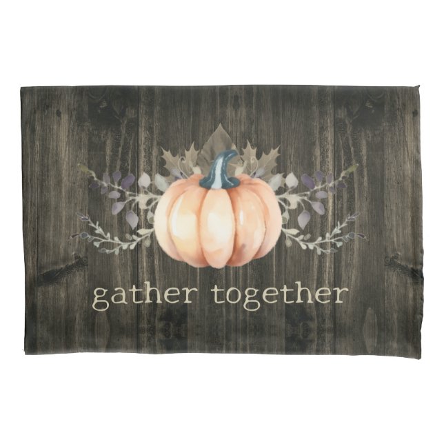 Watercolor Pumpkin Pillowcase (Front)
