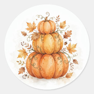 Watercolor Pumpkin Stack Fall Decor Sticker