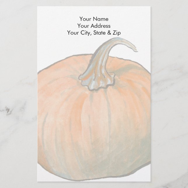 Watercolor Pumpkin Stationery (Front)