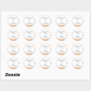 Watercolor Pumpkin Thank You Classic Round Sticker