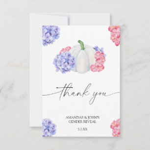 Watercolor Pumpkin Thank you gender reveal