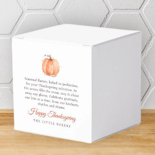 Watercolor Pumpkin Thanksgiving Baked Goods Favour Box