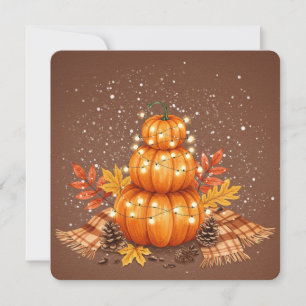 Watercolor pumpkin thanksgiving card