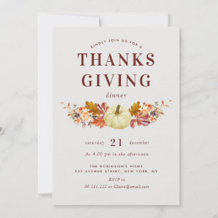watercolor pumpkin thanksgiving invitation