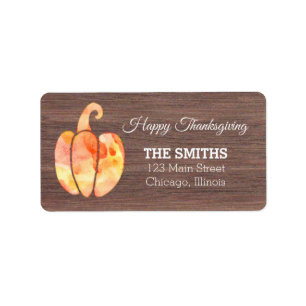 Watercolor Pumpkin Thanksgiving Label