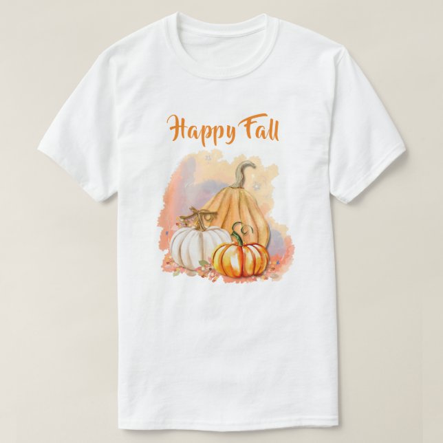Watercolor Pumpkin Trio T-Shirt (Design Front)