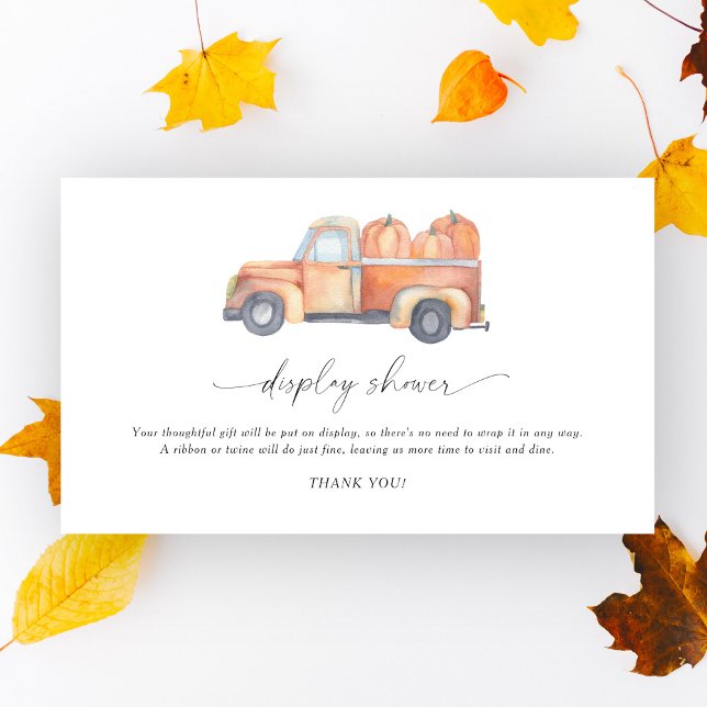 Watercolor pumpkin truck - display shower enclosure card (Creator Uploaded)