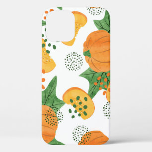 Watercolor Pumpkin Vegetable: Orange Seamless iPhone 12 Case