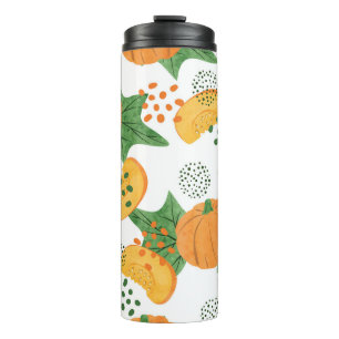 Watercolor Pumpkin Vegetable: Orange Seamless Thermal Tumbler