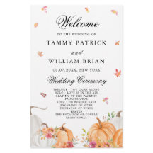 Watercolor Pumpkin Wedding Ceremony Program